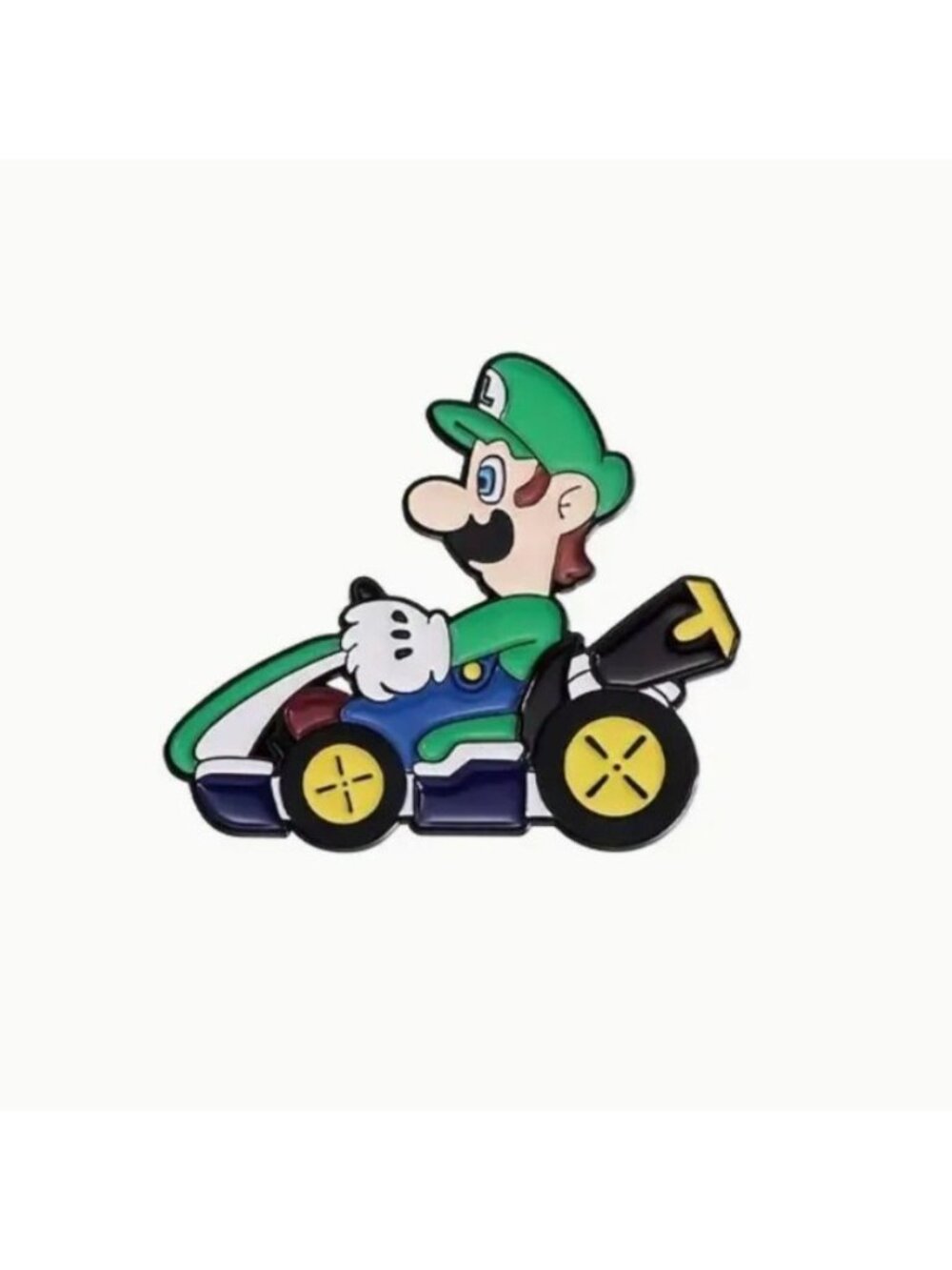 Lapel Pin Metal Enamel Mario Cart Luigi Brooch
